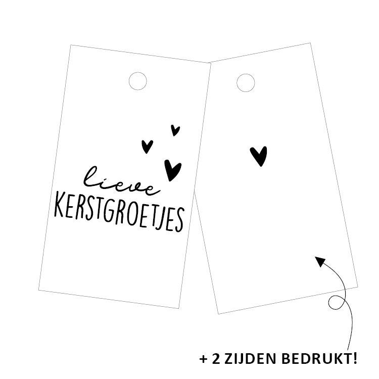 Cadeau label - lieve kerstgroetjes