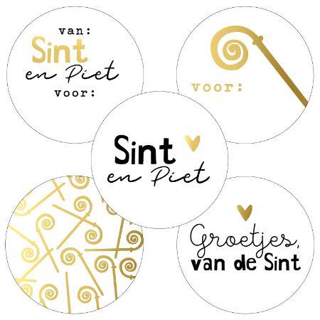 sticker- sinterklaas- goud