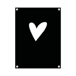 tuinposter hart zwart